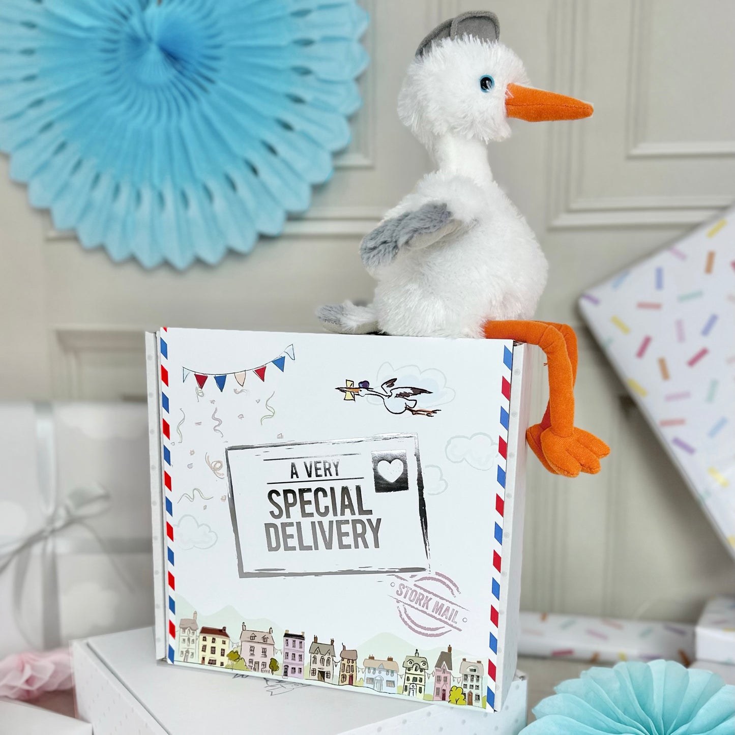 Dad To Be Cuddly Stork Gift Set