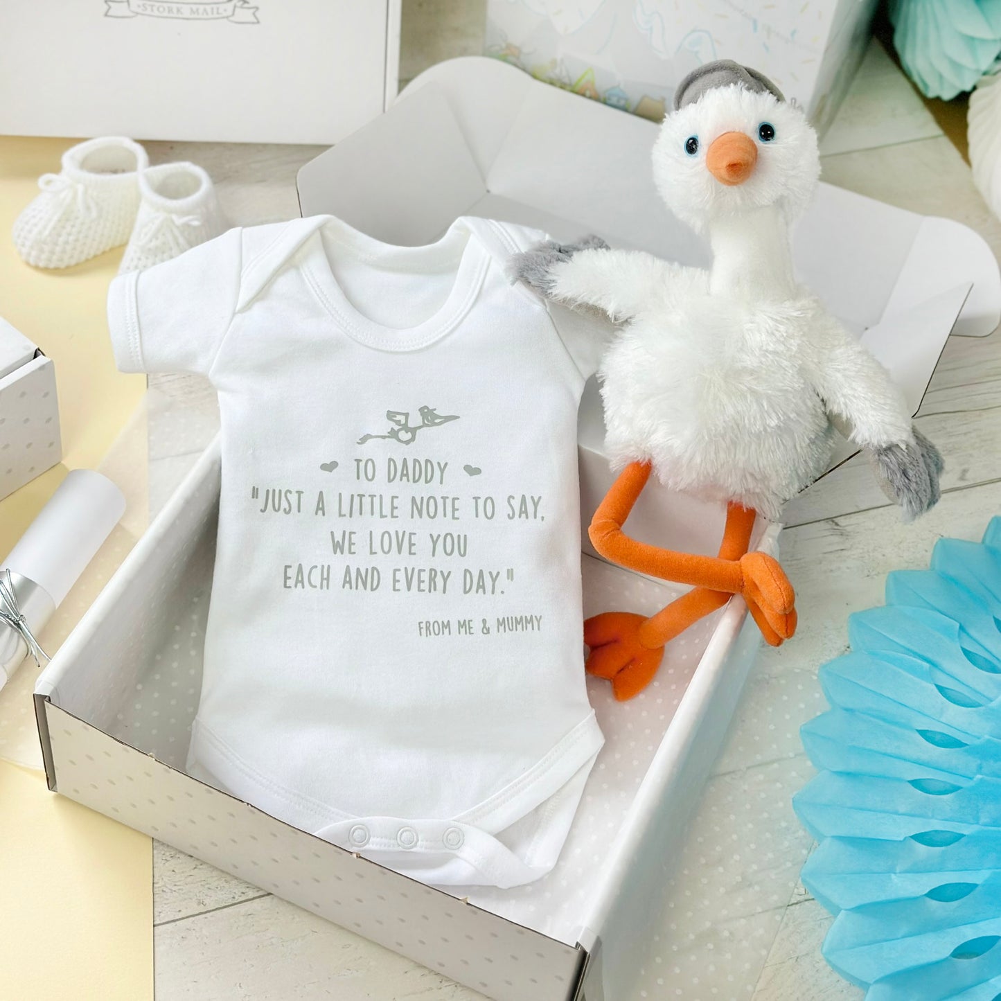 Dad To Be Cuddly Stork Gift Set